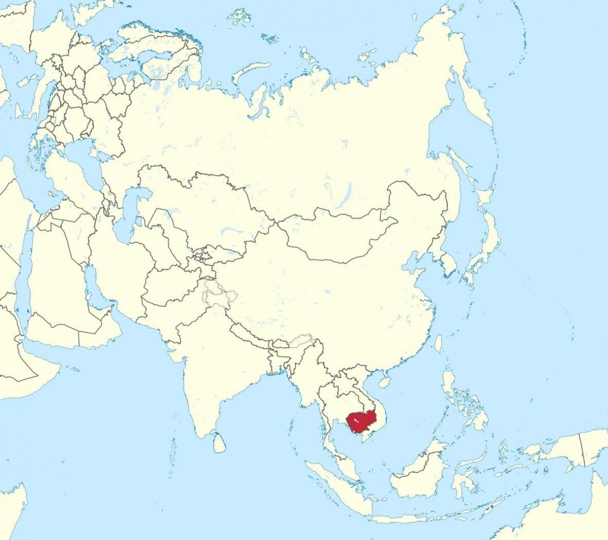 Map of Cambodia in asia