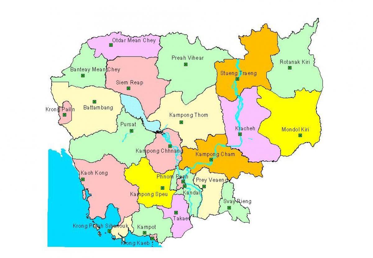 Map of Cambodia provinces