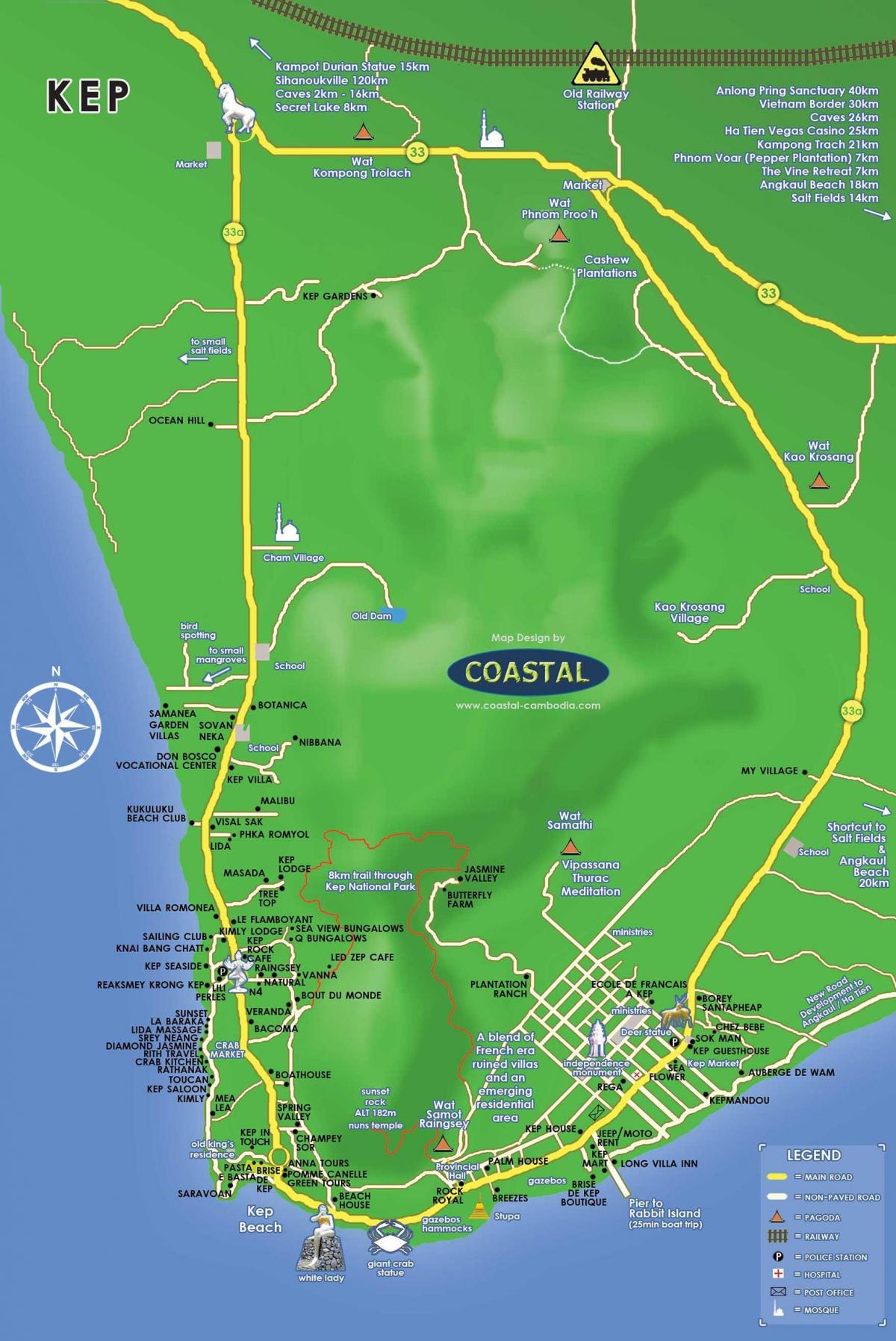 Map of kep Cambodia