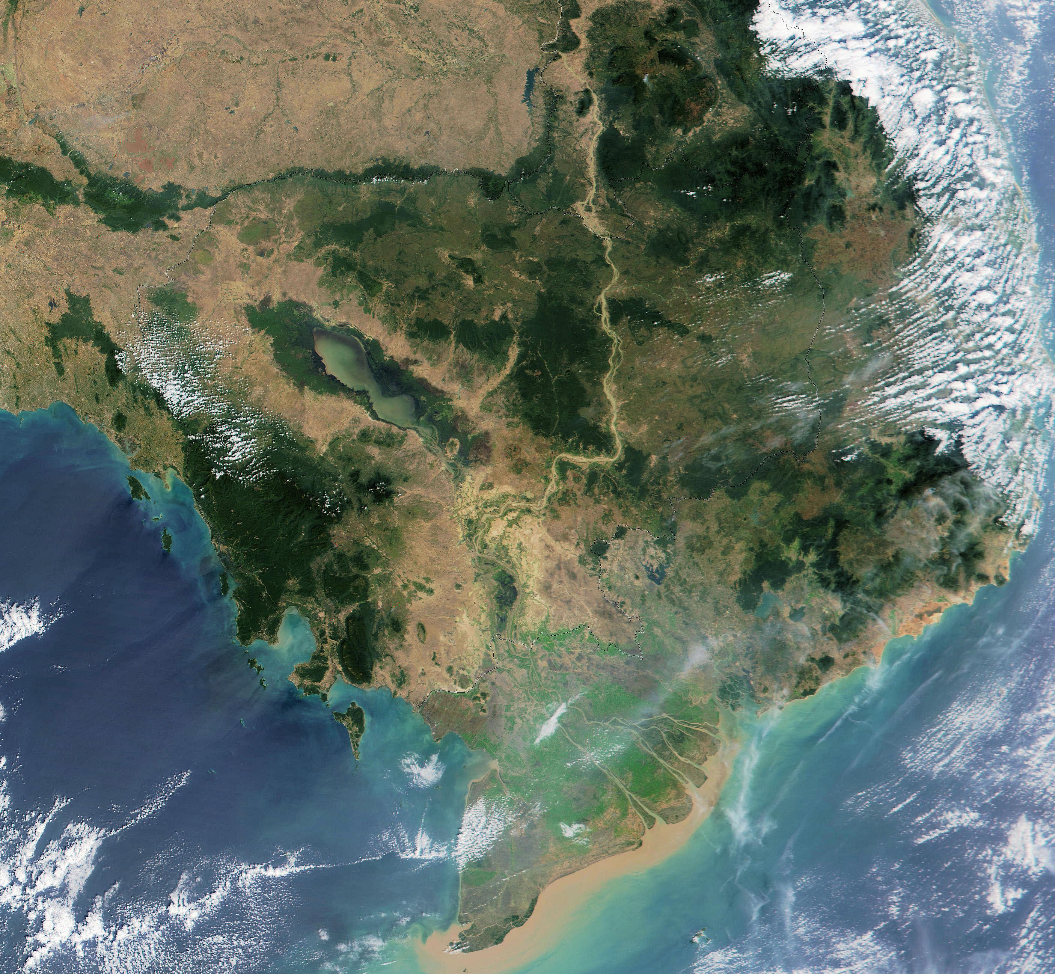 Phnom Penh Satellite Map Cambodia Satellite Map - Map Of Cambodia Satellite (South-Eastern Asia -  Asia)