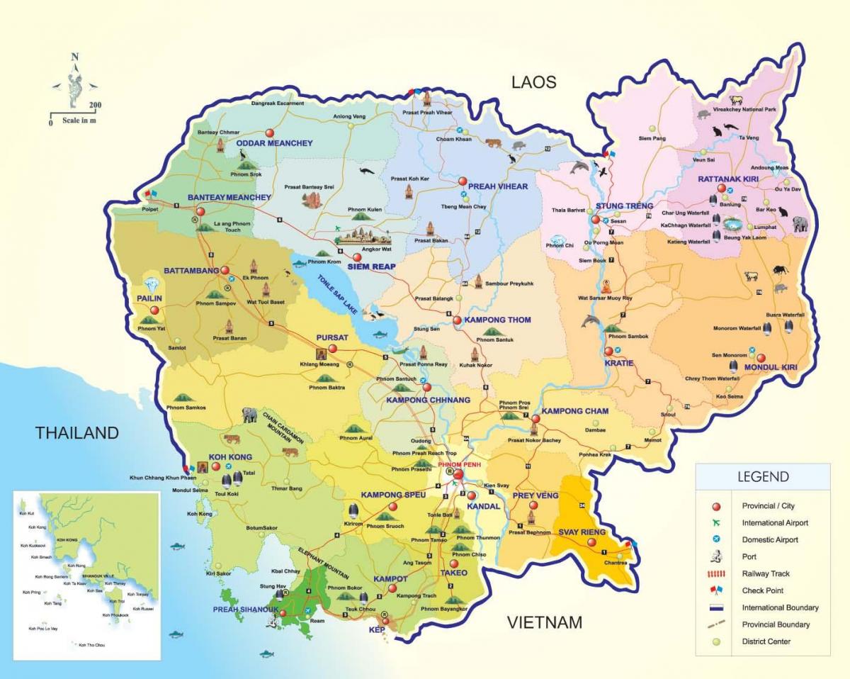 Map of Cambodia airports