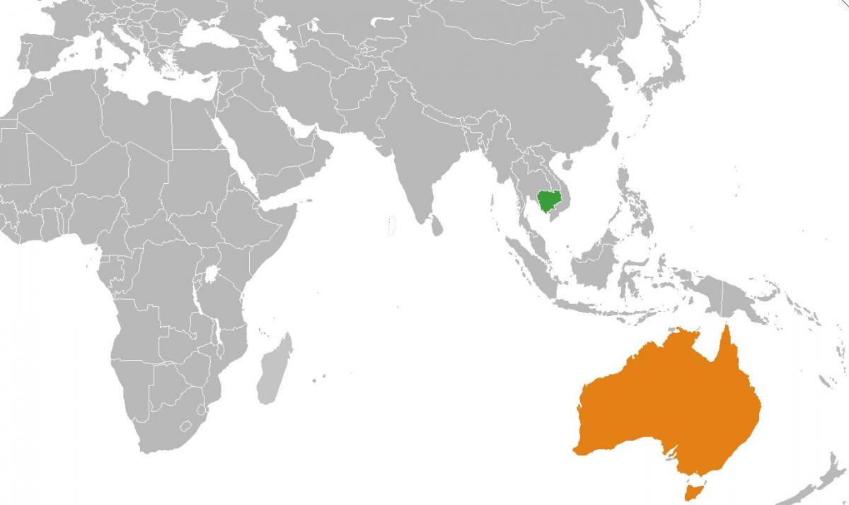 Cambodia map in world map