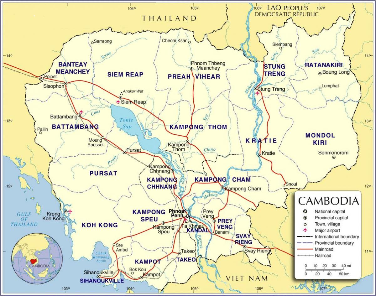Map of Cambodia road