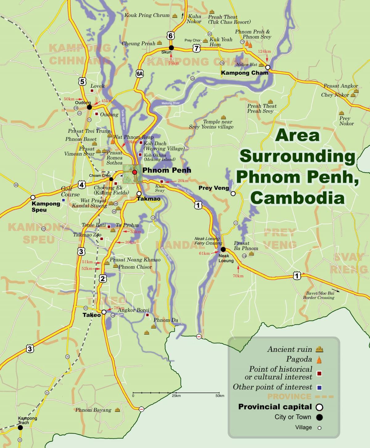 Map of phnom penh Cambodia